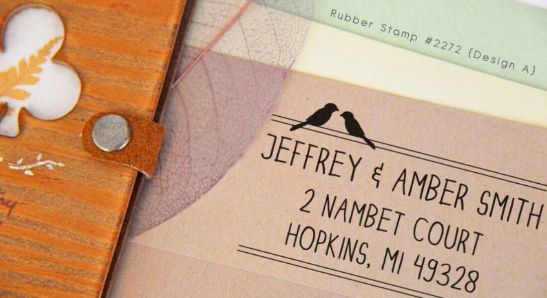 Beautiful Custom Address Rubber Stamp for Wedding Invitations